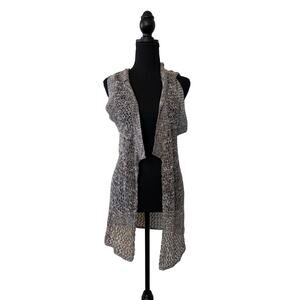 Sweet Kizz Hooded Open Knit Cardigan Vest Small